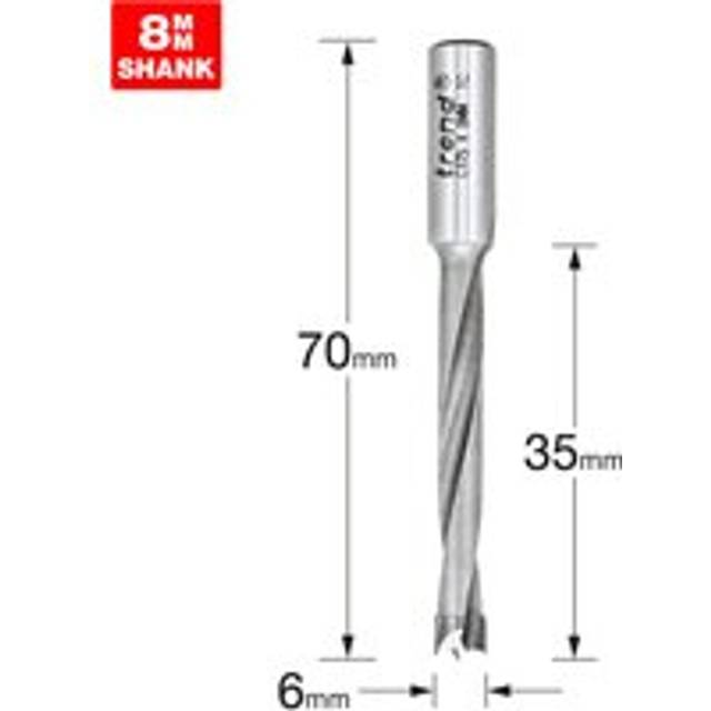 Trend CRAFTPRO Router Dowel Drill 6mm 35mm 8mm