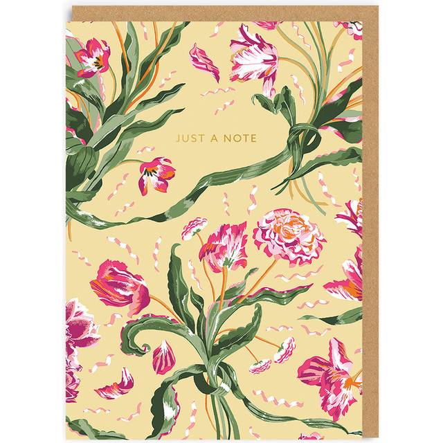 Ohh Deer Cath Kidston Just a Note Greeting Card - yellow/pink/green - one size