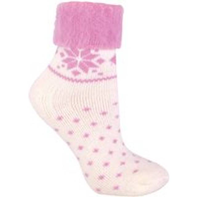 1 Pack Ladies Soft Warm Wool Bed Socks with Fairisle Design - Yellow
