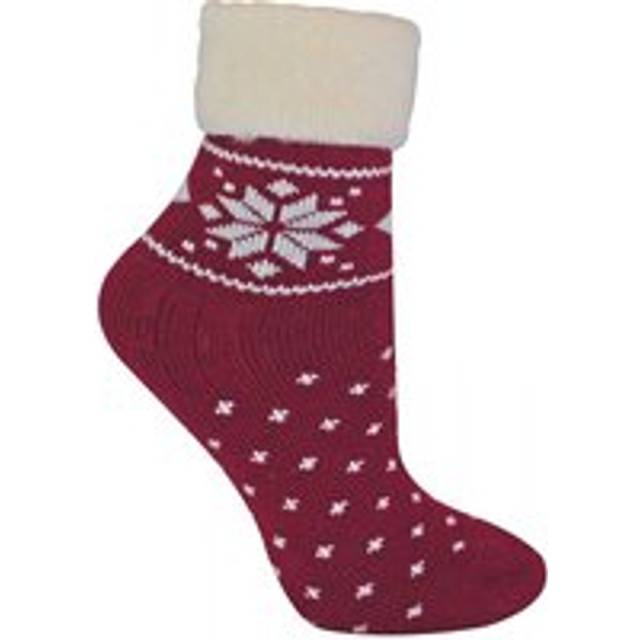Sock snob - ladies wool bed socks with fairisle design | thermal lounge socks