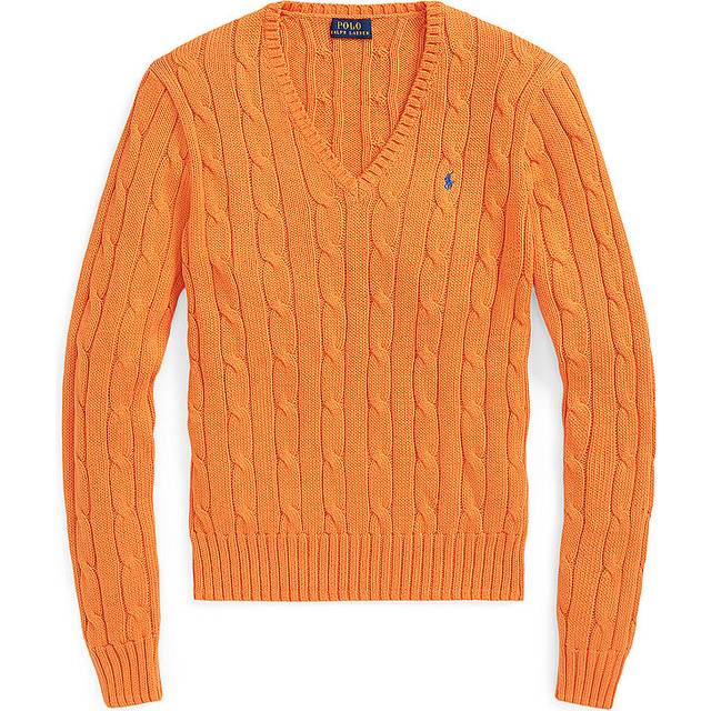 Ralph lauren polo prima cotton cable knit jumper orange women's for her