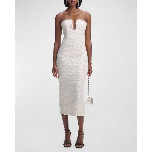 Self-Portrait Bridal sequined bouclÃ© midi dress - white - XXXS