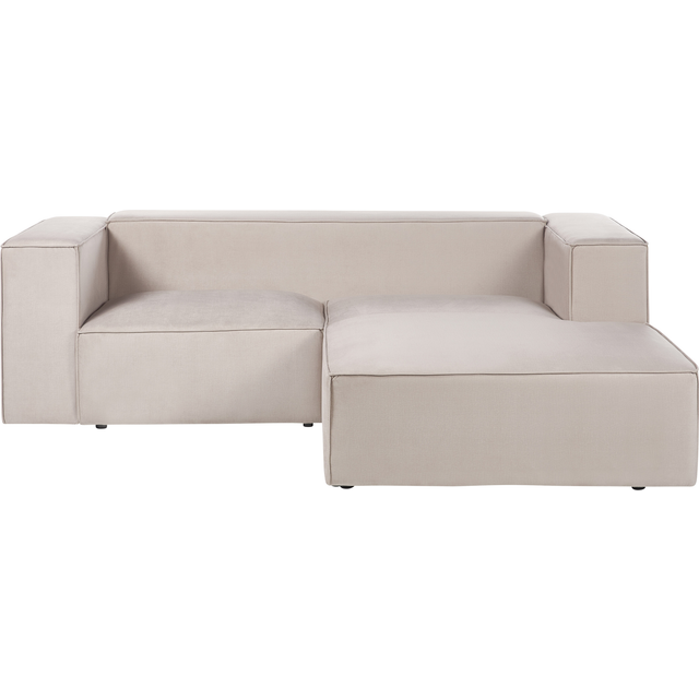 Minimalistic Left Corner Sofa Velvet Upholstered 2 Seater Taupe Vernon