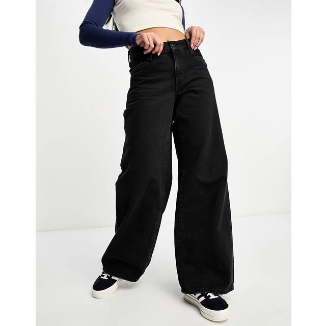 Levi's 94 Baggy Wide Leg Jeans - Over Exposure Black, Black, Size 30, Inside Leg 31, Women -  inside leg 31,30