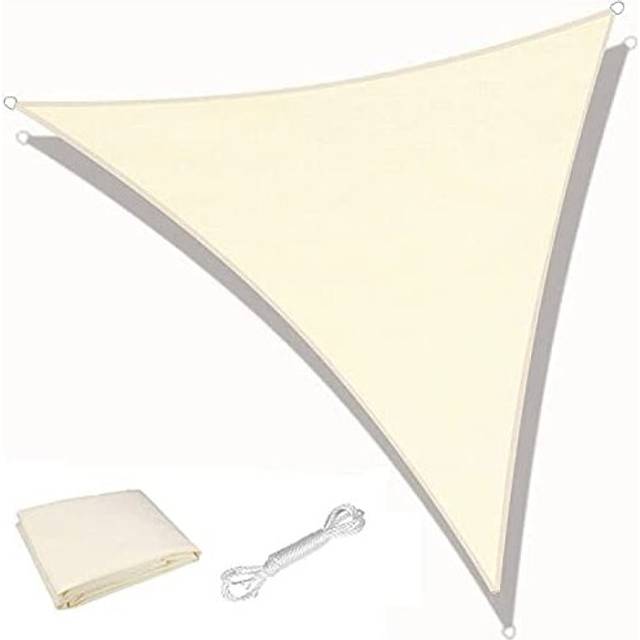 Triangle Sun Shade Sail, 3m x 3m x 3m Waterproof 98% UV Block Sun Shade Canvas 180gsm Sunscreen Awning Canopy for Outdoor Garden Patio Yard Party