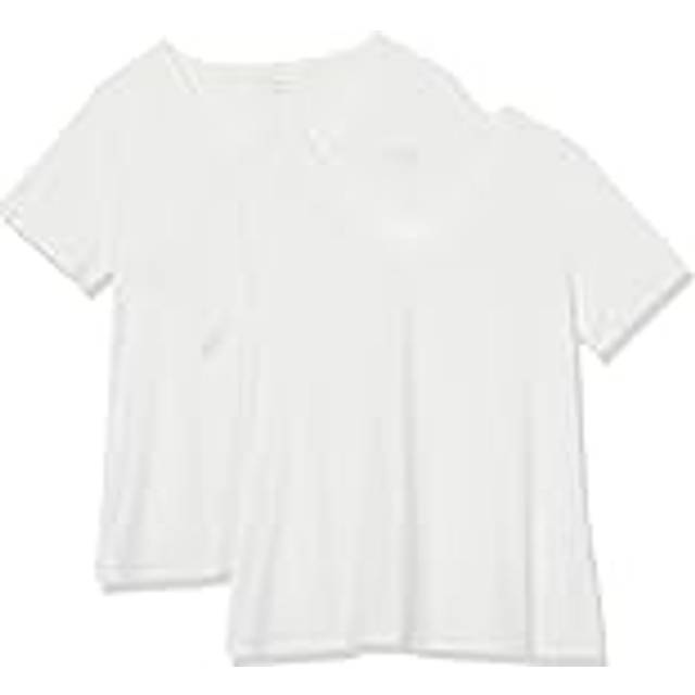 Amazon Essentials Women's Classic-Fit Short-Sleeve V-Neck T-Shirt  Pack of 2  White  X-Small