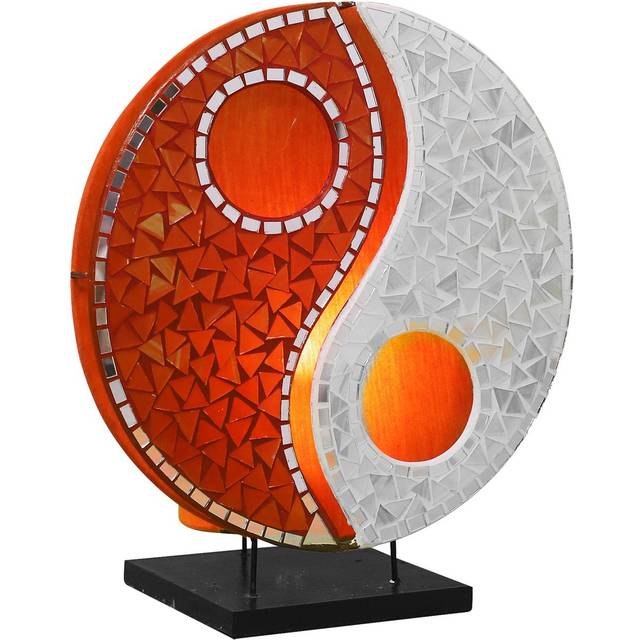 Woru Ying Yang bordslampa i glasmosaik orange/vit