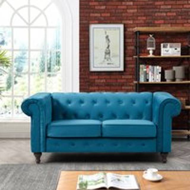 Pelham 2 Seater Teal Velvet Sofa - Artemis Home - Blue