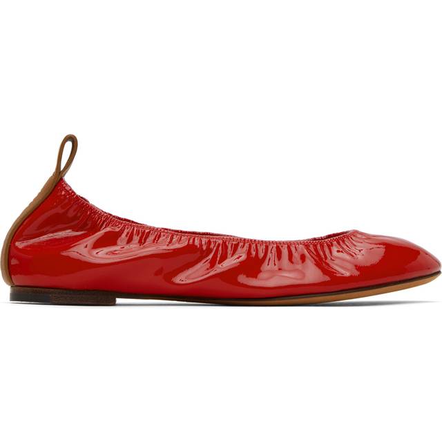 Lanvin Red Leather Ballerina Flats - 340 Flame - IT 38