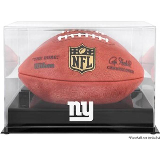 New York Giants Black Base Football Logo Display Case with Mirror Back