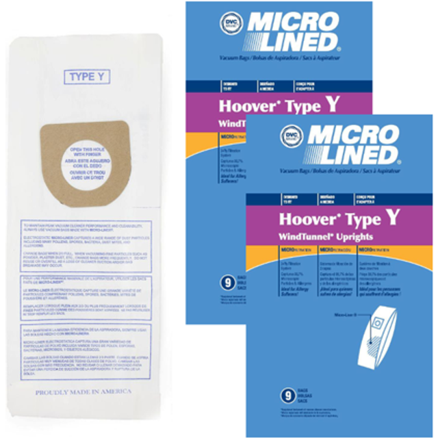 DVC Replacement Micro-Lined Paper Bags for Hoover Style Y Windtunnel a