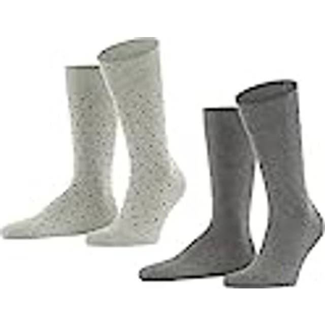 ESPRIT Fine Dot 2-pack strumpor för herr ekologisk bomull hållbara flerfärgad fantasimönster snitt mitten av vaden för sommar eller vinter set med 2 par, Flerfärgad (Sortiment 50), 39/42 EU
