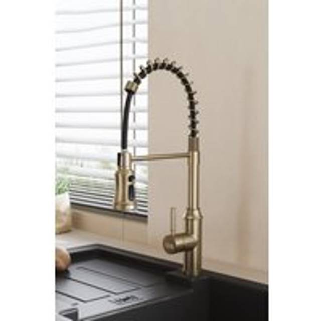 Living And Home Single Handle Pull Down Kitchen Faucet With Spring Spout In Gold - One Size