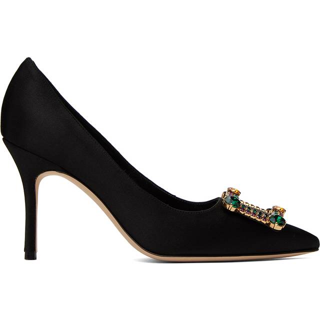 Manolo Blahnik Black Vitala Heels - 0015 Blck/993V Yoth - IT 35