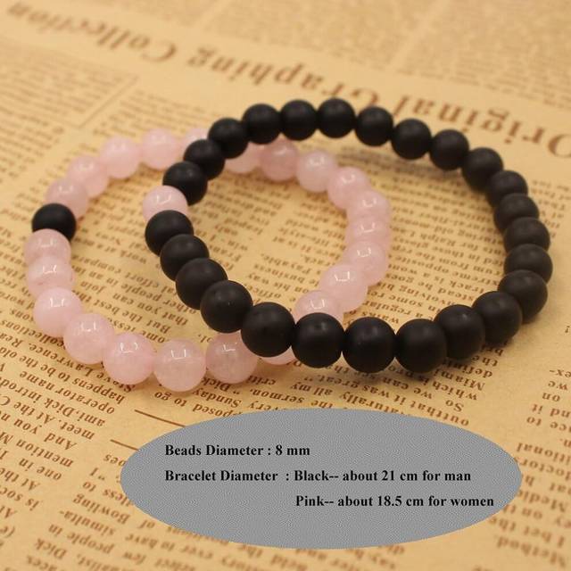 Long Distance Bracelets For Couples, His And Hers Black Onyx Turquoise Forever Stone Bead Bracelet For Lovers