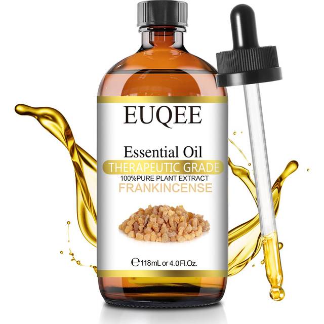 EUQEE Frankincense Essential Oil 118ml Large Bottle Pure Frankincense Oil with Glass Dropper Perfect for Aromatherapy  Diffuser  Sopa Making - 4 Fl.Oz