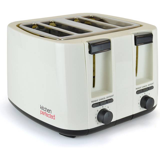 Kitchen Perfected Kitchenperfected 4 Slice Extra-wide Slot Toaster - Cream, Cream
