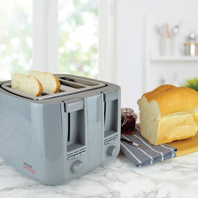 Kitchen Perfected Kitchenperfected 4 Slice Extra-wide Slot Toaster - Anthracite Grey, Grey