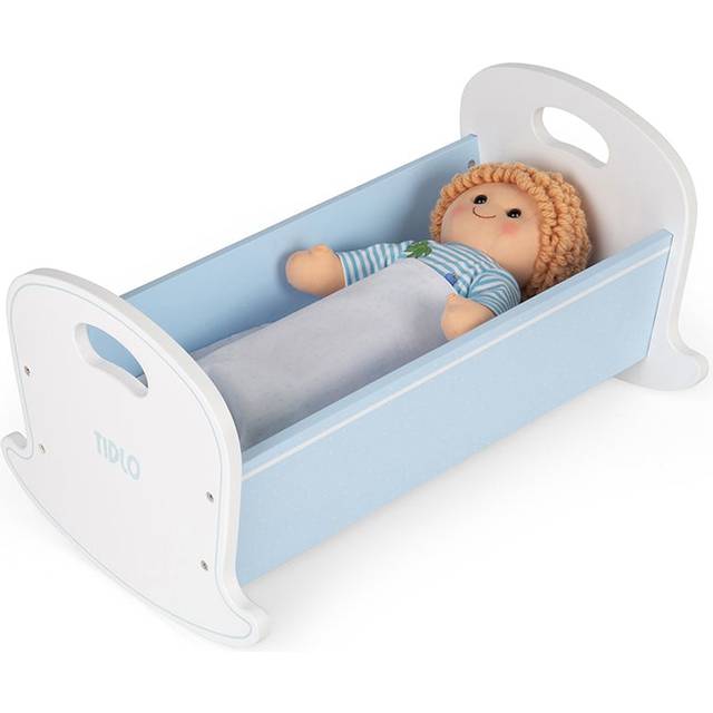 Tidlo Wooden Doll's Cradle, Blue