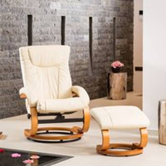 Artemis Home Modena Swivel Recliner And Footstool - Cream, Cream