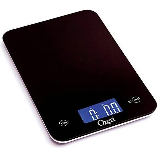 Touch Professional Digital Kitchen Scale (12 lbs Edition), Tempered Glass in Elegant Black