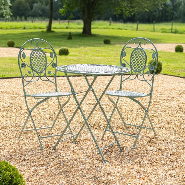 Ascalon Garden Chloe Bistro Set Metal Vintage Green 3 Piece