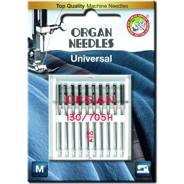 Organ Domestic Sewing Machine Needles - Universal (Regular) 130/705 H, Pack of 10, Size: 90/14 - Will fit Brother, Singer, Janome etc. Machines