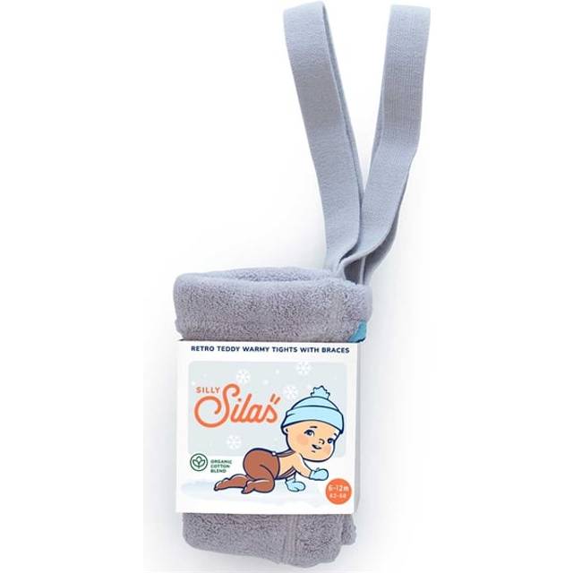 Silly Silas Unisex Teddy Warmy Footed Tights with Braces (Light Grey), 1-2 Years (74-80cm)