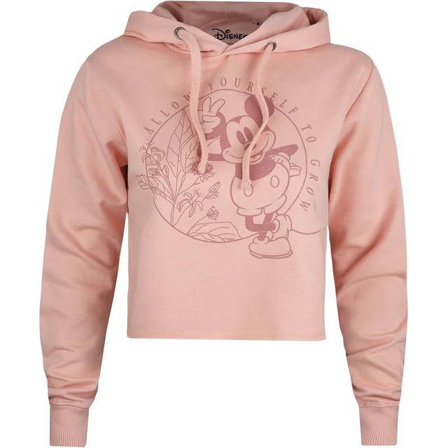 Disney Womens/Ladies Allow Yourself To Grow Mickey Mouse Crop Hoodie