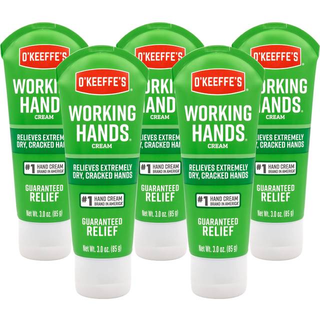O'Keeffe's Working Hands Hand Cream  Relieves and Repairs Extremely Dry Hands  3 oz Tube  (Pack of 5)