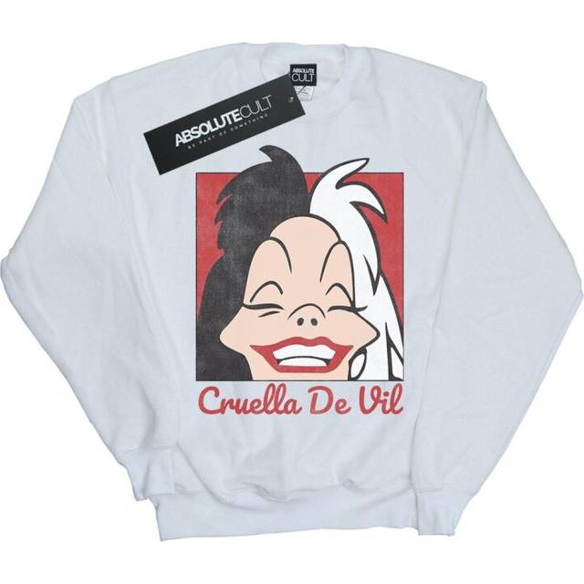 Cruella De Vil Cropped Head Sweatshirt - White - XXL