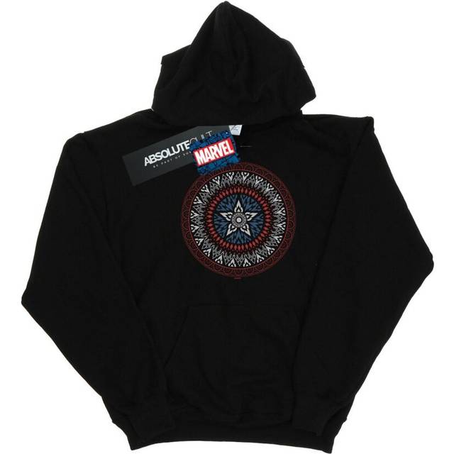 Marvel Womens/Ladies Captain America Ornamental Shield Hoodie L svart