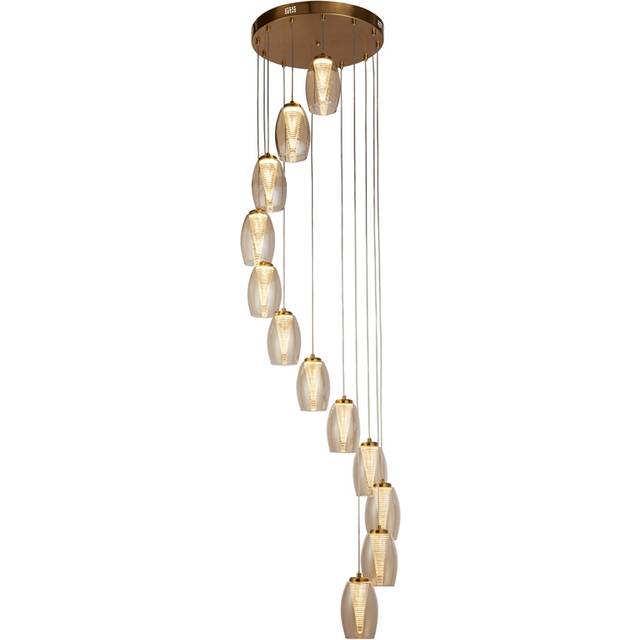 Searchlight 97291-12CP Cyclone 12 Light LED Pendant Bronze Metal Champ