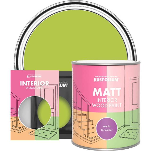 Rust-Oleum Interior Wood Paint, Matt Finish - Key Lime - 750ml - Green