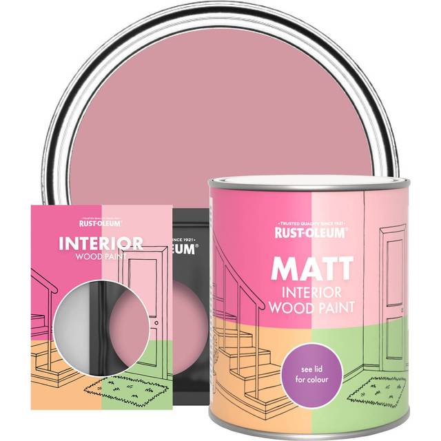 Rust-Oleum Interior Wood Paint, Matt Finish - Dusky Pink - 10ml