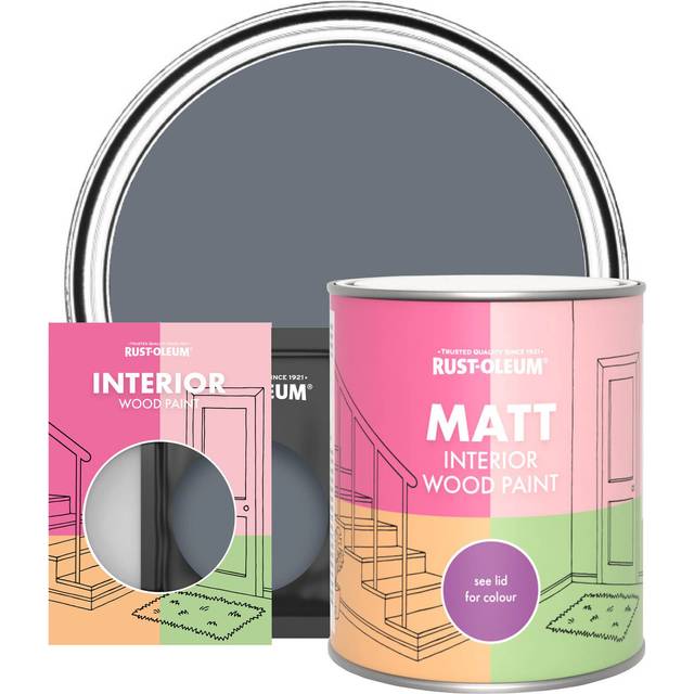 Rust-Oleum Interior Wood Paint, Matt Finish - Marine Grey - 10ml