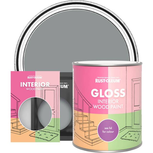 Rust-Oleum Interior Wood Paint, Gloss Finish - Mid-Anthracite - 10ml - Grey