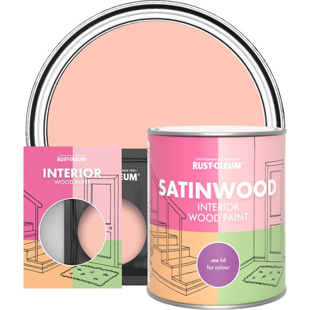 Rust-Oleum Interior Wood Paint, Satinwood - Happy As A Clam - 10ml - Pink