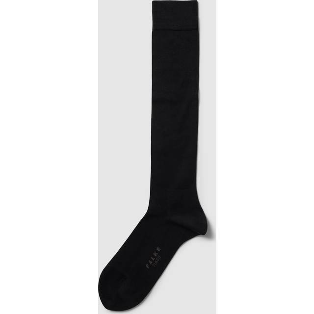 Falke Mens Black Tiago Ribbed Stretch-organic Cotton-blend Crew Socks 9-9.5 - BLACK