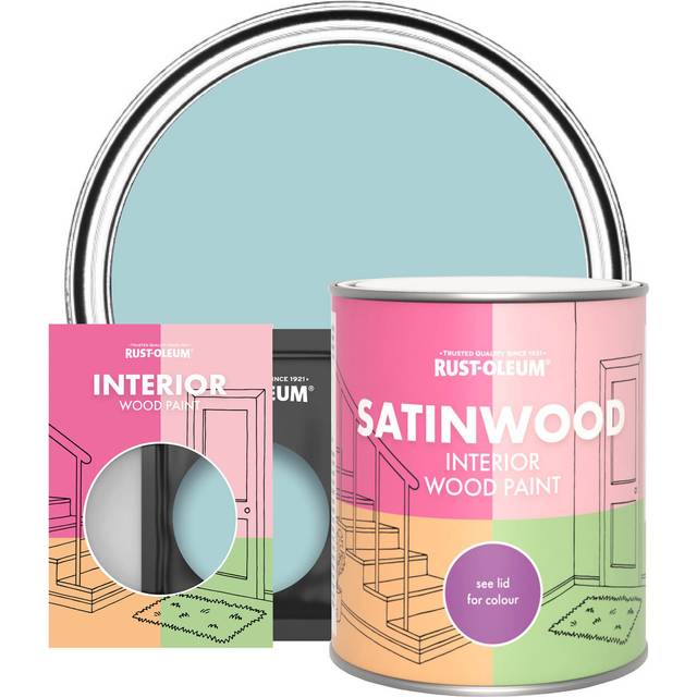 Rust-Oleum Interior Wood Paint, Satinwood - Little Cyclades - 750ml - Blue