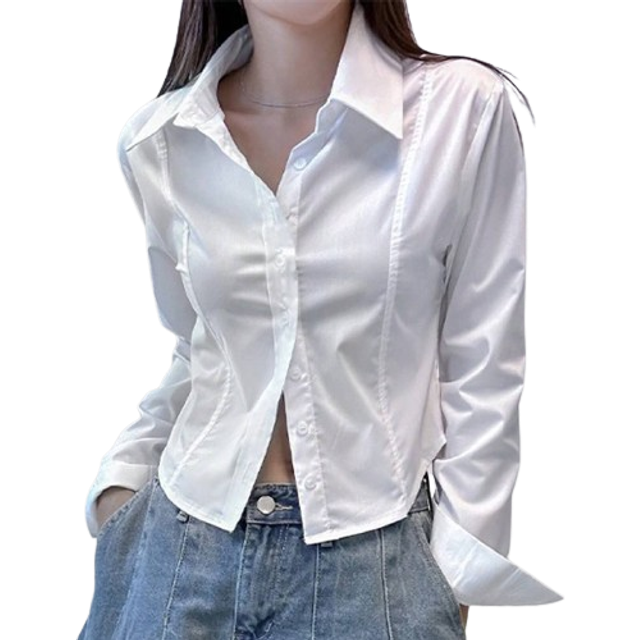 DAZY Women Solid Color Long Sleeve Blouse, Business Casual,Long Sleeve Tops