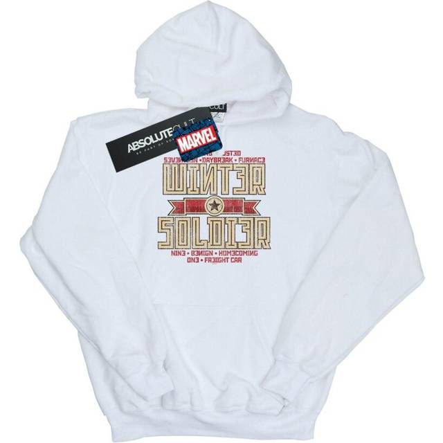 (XL, White) Marvel Womens/Ladies Winter Soldier Trigger Badge Hoodie