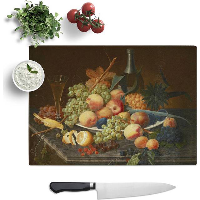Still Life with Flowers and Fruit Vol.6 by Severin Roesen Chopping Board (0.4cm H x 20cm W x 28.5cm L)