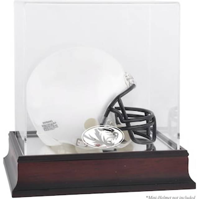 Missouri Tigers Mahogany Logo Mini Helmet Display Case with Mirror Back