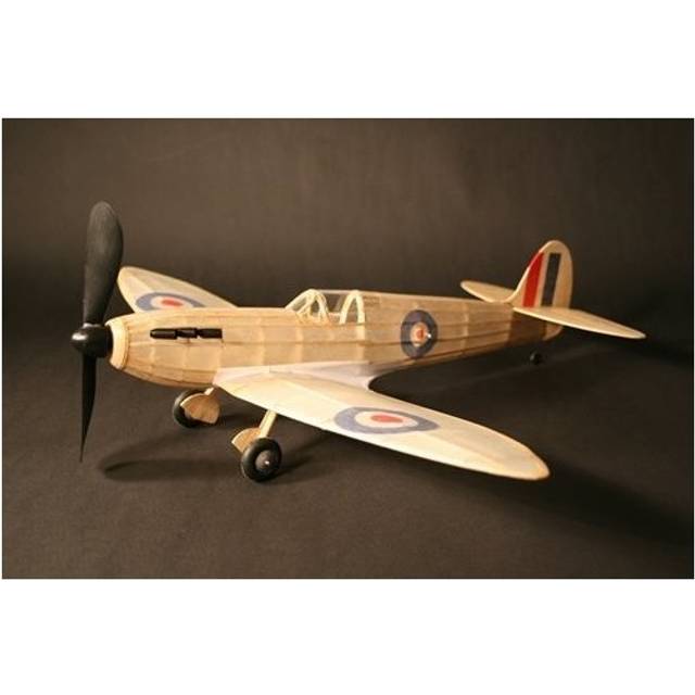 Spitfire complete vintage model rubber-powered balsa wood aircraft kit that really flies!