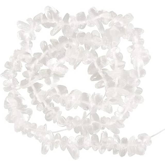 1 Pack Clear Quartz Beads Chip 5-8mm Irregular Strand of Gem DIY Loose Beads for Jewelry Making DIY Handmade Craft (Clear)