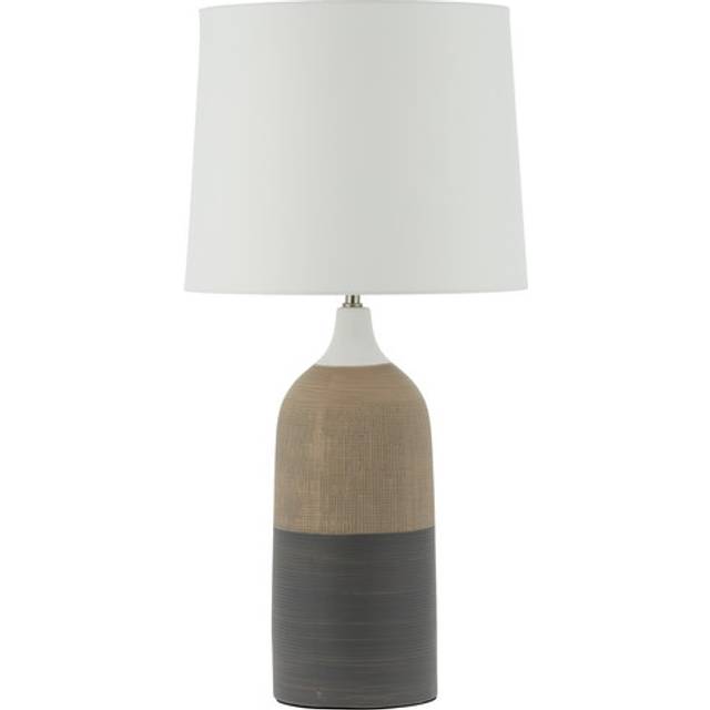 Matt Grey Ceramic Lamps - Hyatt Table Lamp - Oak Furnitureland