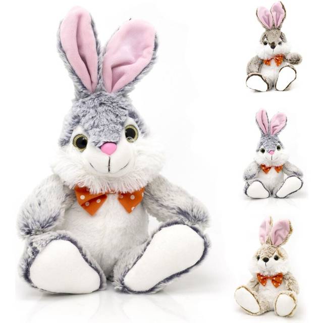 Plush Big Eared Rabbit Cuddly Toy | Rabbit With Bow Tie Stuffed Animal Soft Toy | Bunny Rabbit Teddy Girls Boys Soft Toy - Colour Varies One Supplied