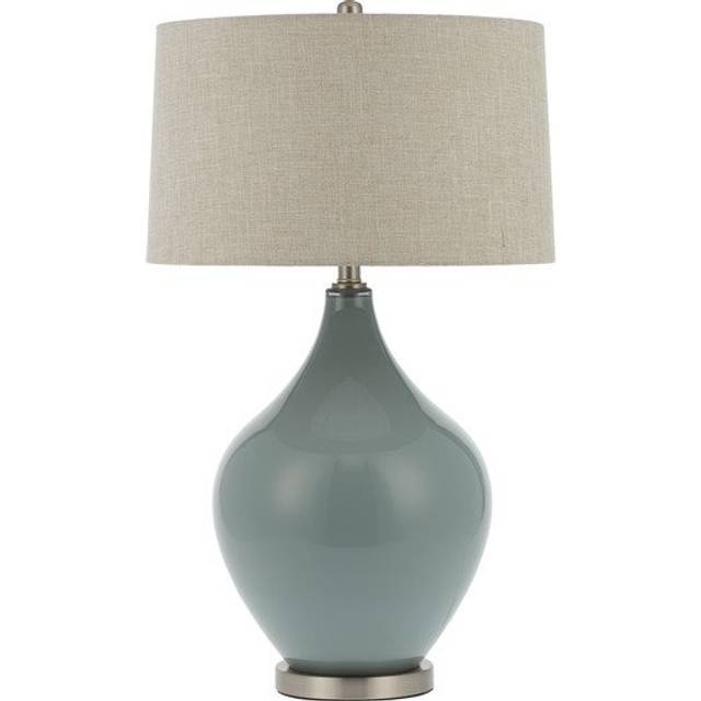 Pale Blue Glass Lamps - Dorchester Table Lamp - Oak Furnitureland