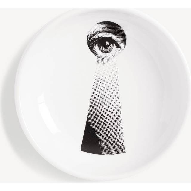FORNASETTI Ashtray Tema e Variazioni n.14 white/black - 100% porcelain